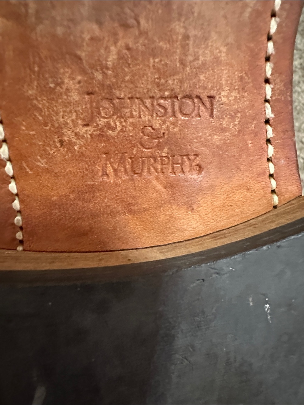 Johnston & Murphy Oxblood Cap Toe Leather Dress Shoes Made in USA Mens Size 10.5 - Picture 9 of 11